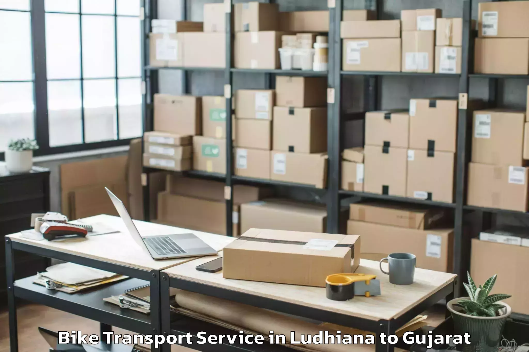 Professional Ludhiana to Himatnagar Bike Transport